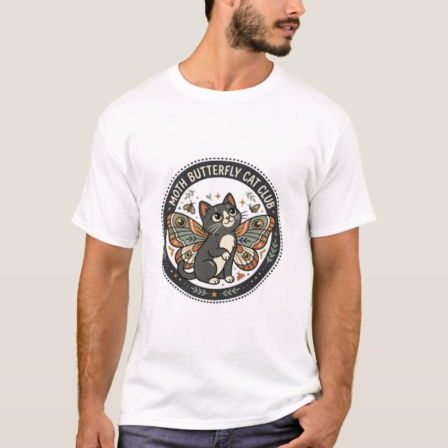 Moth Butterfly Cat POD Vector Art - Moth Butterfly T-Shirt (Front)