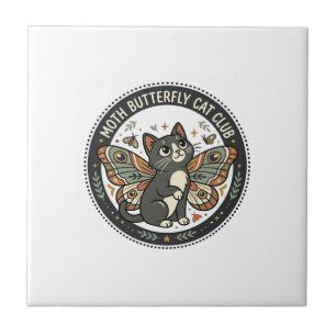 Moth Butterfly Cat POD Vector Art - Moth Butterfly Tile