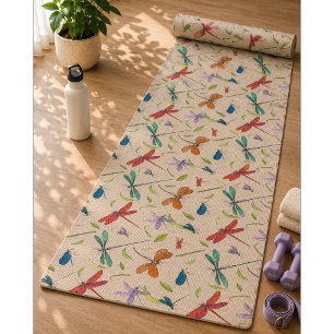 Moth Butterfly colourful Pattern Yoga Mat