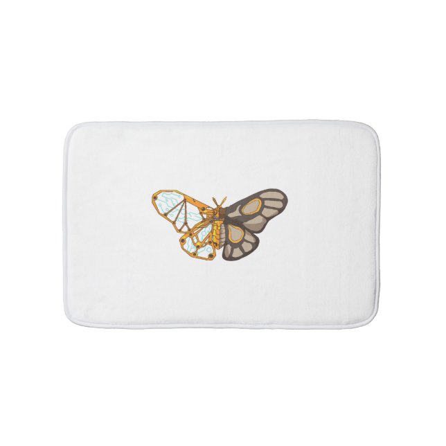 Moth Butterfly Dragonfly Insect Bath Mat (Front)