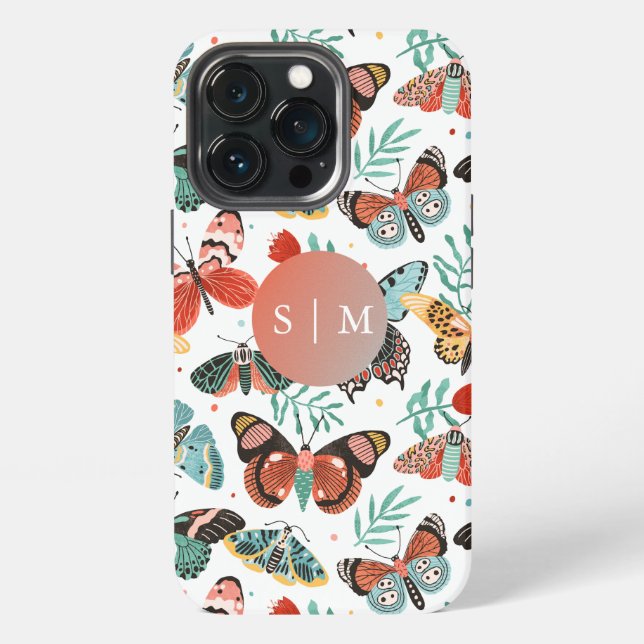 Moth Butterfly pattern iPhone Case (Back)
