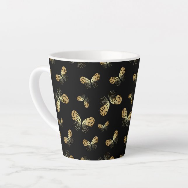  moth butterfly pattern Latte Mug (Left Angle)
