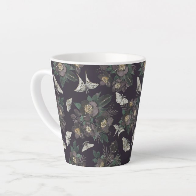  moth butterfly pattern Latte Mug (Left Angle)