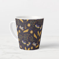  moth butterfly pattern Latte Mug
