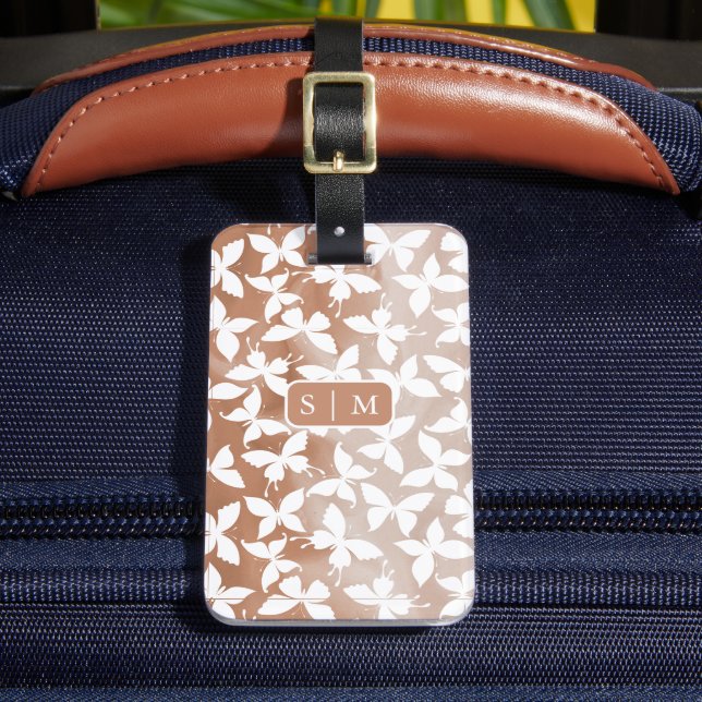 Moth Butterfly pattern  Luggage Tag (Front Insitu 2)