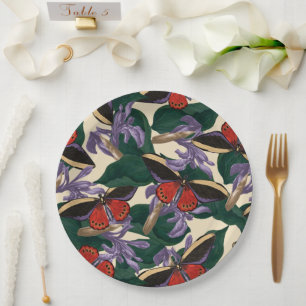 Moth Butterfly Pattern Paper Plate