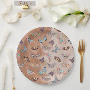 Moth Butterfly Pattern Paper Plate