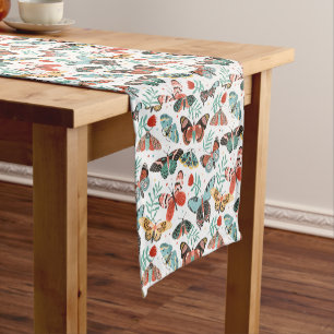 Moth Butterfly Pattern Short Table Runner