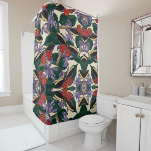 Moth Butterfly Pattern Shower Curtain
