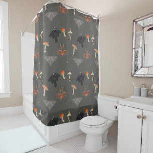 Moth Butterfly Pattern Shower Curtain