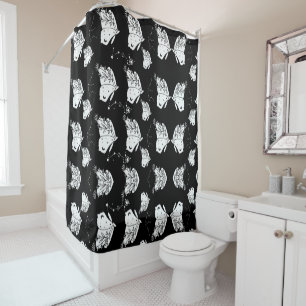 Moth Butterfly Pattern Shower Curtain