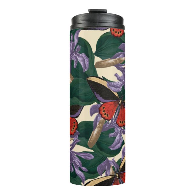 Moth Butterfly Pattern Thermal Tumbler (Front)
