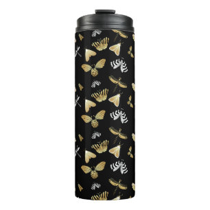 Moth Butterfly Pattern Thermal Tumbler