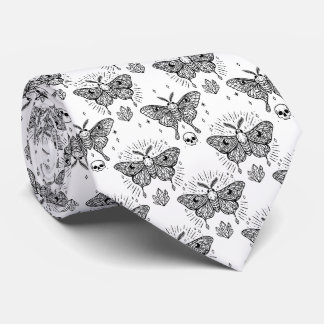 Moth Butterfly Pattern Tie
