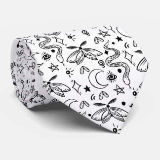 Moth Butterfly Pattern Tie