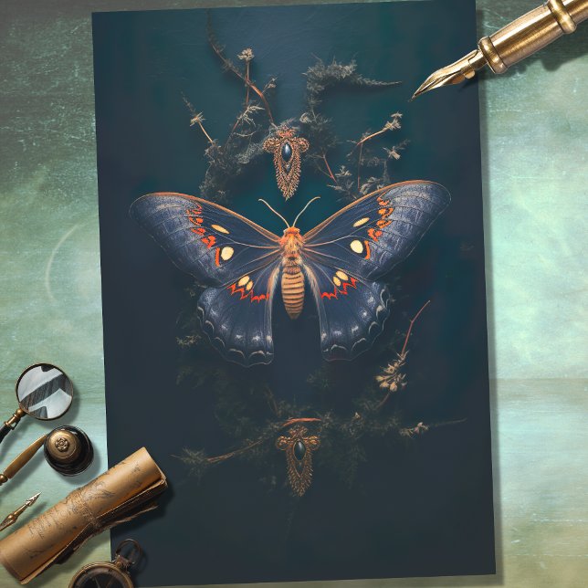 Moth Dark Academia 1 Decoupage Paper (Creator Uploaded)