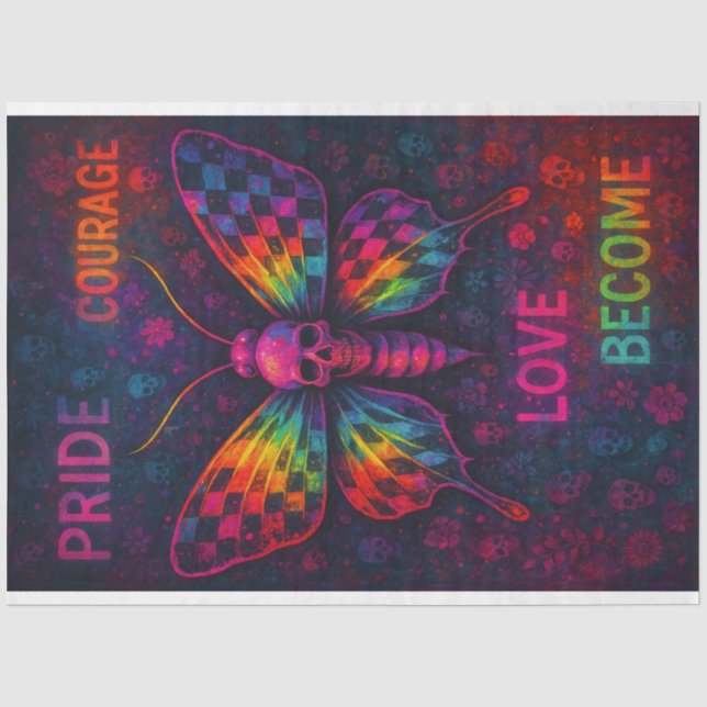 Moth - Empowering Words Decoupage Paper LGBTQ (Front)