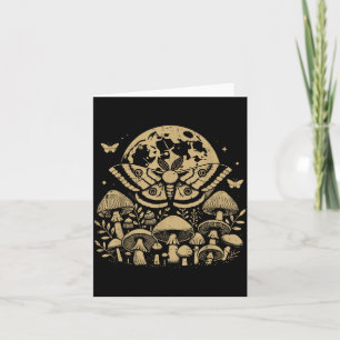 Moth Full Moon Mushroom Boho Aesthetic Occult Men Card