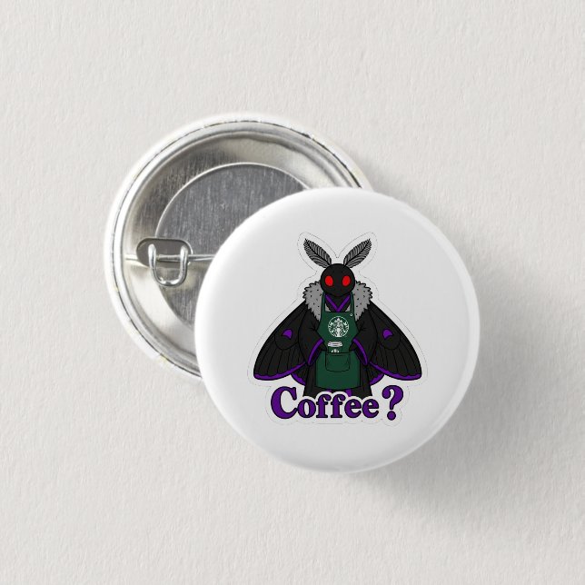 Moth Full Of Coffee 3 Cm Round Badge (Front & Back)
