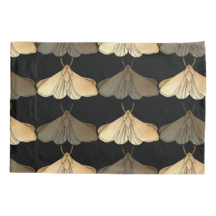 Moth in gold pattern pillowcase