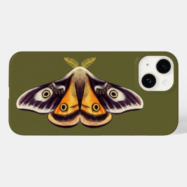 Moth Insect Art Goblincore Saturnia Witchy Green Case-Mate iPhone Case (Back (Horizontal))