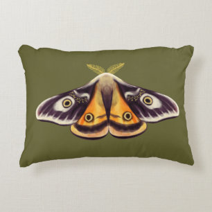 Moth Insect Art Goblincore Saturnia Witchy Green Decorative Cushion