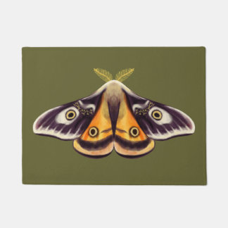 Moth Insect Art Goblincore Saturnia Witchy Green Doormat