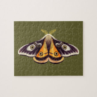 Moth Insect Art Goblincore Saturnia Witchy Green Jigsaw Puzzle