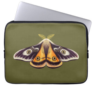 Moth Insect Art Goblincore Saturnia Witchy Green Laptop Sleeve