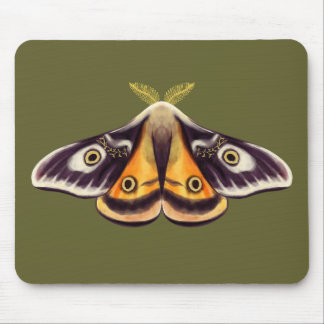 Moth Insect Art Goblincore Saturnia Witchy Green Mouse Mat