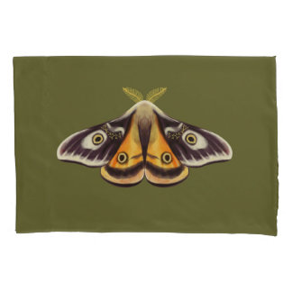 Moth Insect Art Goblincore Saturnia Witchy Green Pillowcase