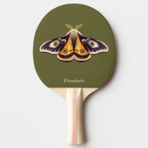 Moth Insect Art Goblincore Saturnia Witchy Green Ping Pong Paddle