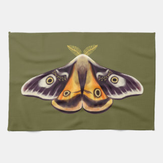 Moth Insect Art Goblincore Saturnia Witchy Green Tea Towel