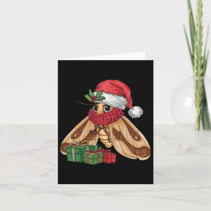 Moth Lover Xmas Holiday Santa Moth Christmas Card