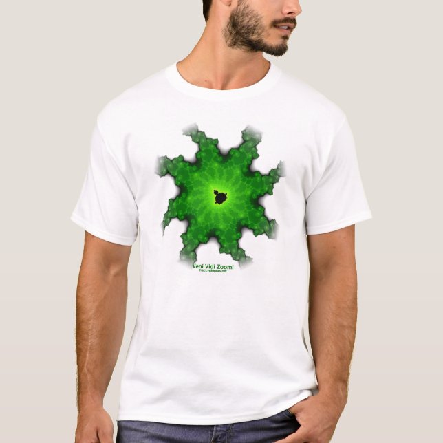 Moth Mandelbrot fractal white tee (Front)