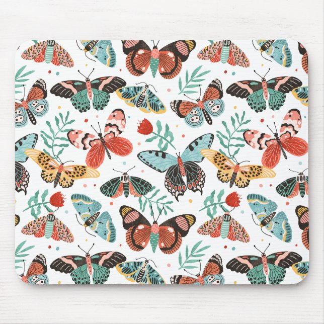 Moth Pattern Mouse Mat (Front)