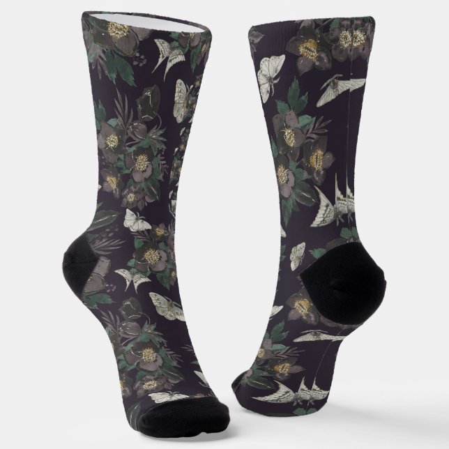 Moth Pattern  Socks (Angled)