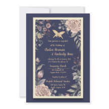 Moth, Rose & Thistle Wedding Invitation II