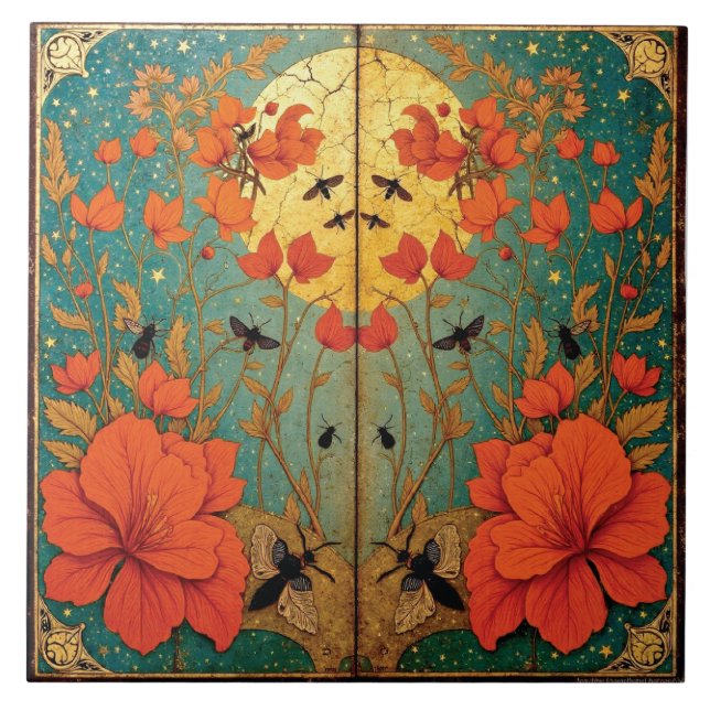 Moth Sanctuary Under the Moonlit Sky Tile (Front)