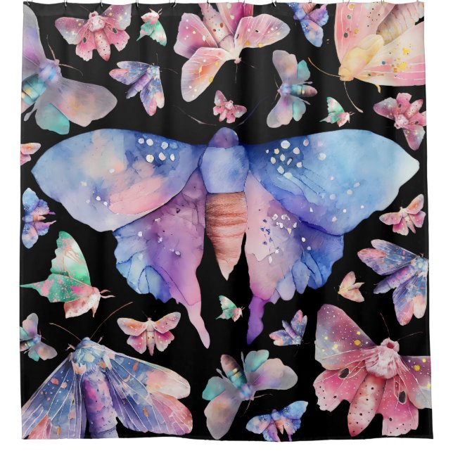 Moth Shower Curtain (Front)