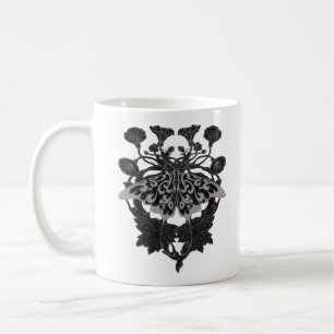 Moth Talisman - Whimsigoth Drawing - White Version Coffee Mug