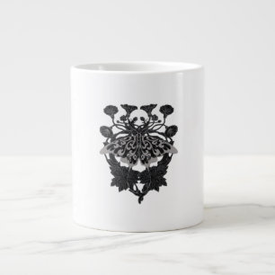 Moth Talisman - Whimsigoth Drawing - White Version Large Coffee Mug