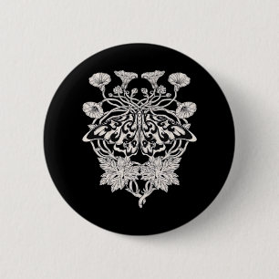 Moth Talisman - Whimsigoth Screenprint Style Drawi 6 Cm Round Badge