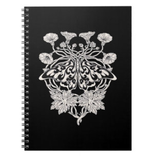 Moth Talisman - Whimsigoth Screenprint Style Drawi Notebook