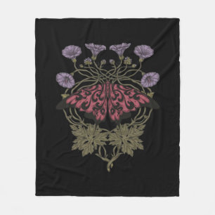 Moth Talisman - Whimsigoth Witchy Art - Colour Ver Fleece Blanket
