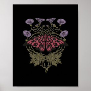 Moth Talisman - Whimsigoth Witchy Art - Colour Ver Poster