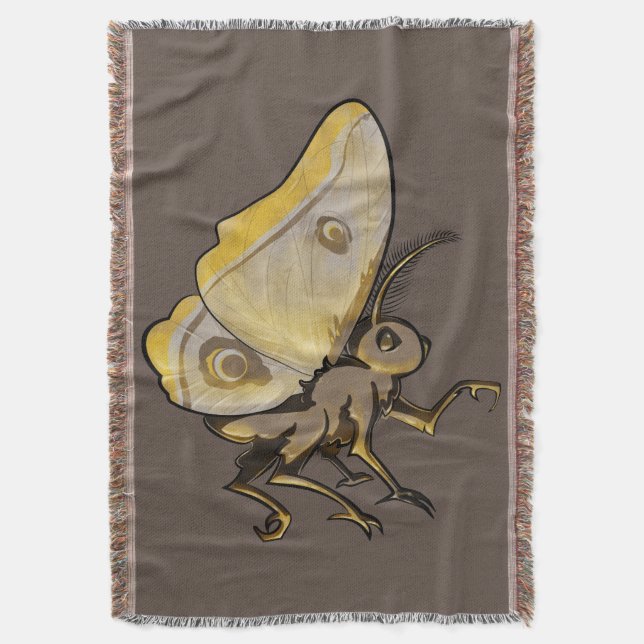 Moth Throw Blanket (Front Vertical)
