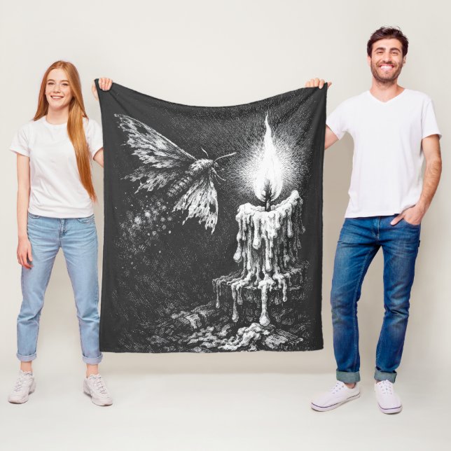 Moth to the Flame — by BurnsInHell Fleece Blanket (In Situ)