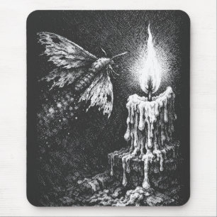 Moth to the Flame — by BurnsInHell Mouse Mat