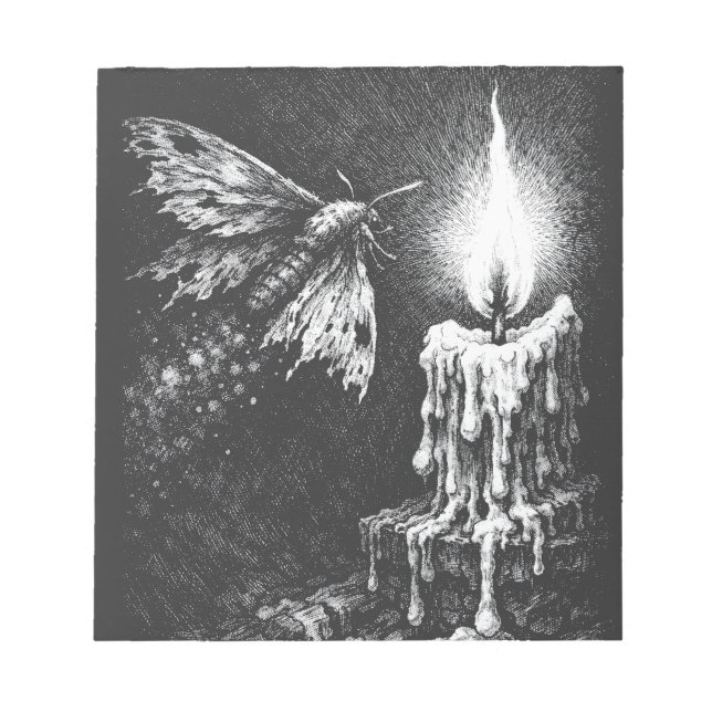 Moth to the Flame — by BurnsInHell Notepad (Front)